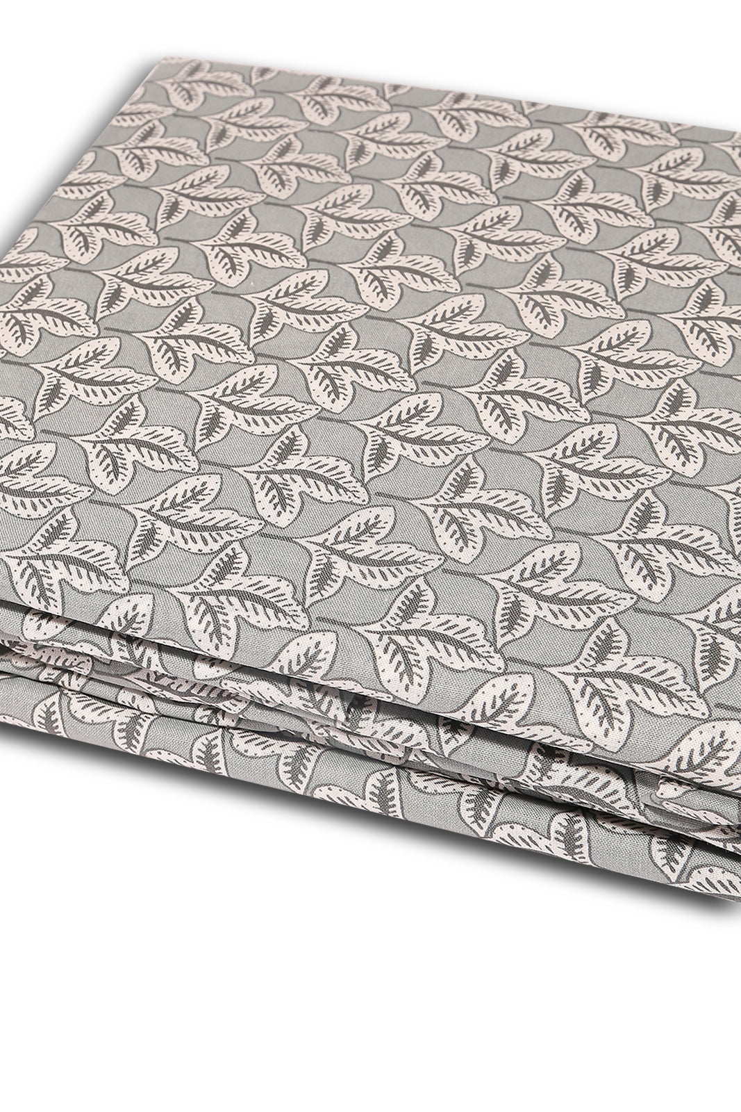 Redtag-Grey-Leaves-Printed-Fitted-Sheet(Twin-Size)-Category:Fitted-Sheets,-Colour:Grey,-Deals:New-In,-Dept:Home,-Filter:Home-Bedroom,-HMW-BED-Fitted-Sheets,-New-In-HMW-BED,-Non-Sale,-S23A,-Section:Homewares-Home-Bedroom-