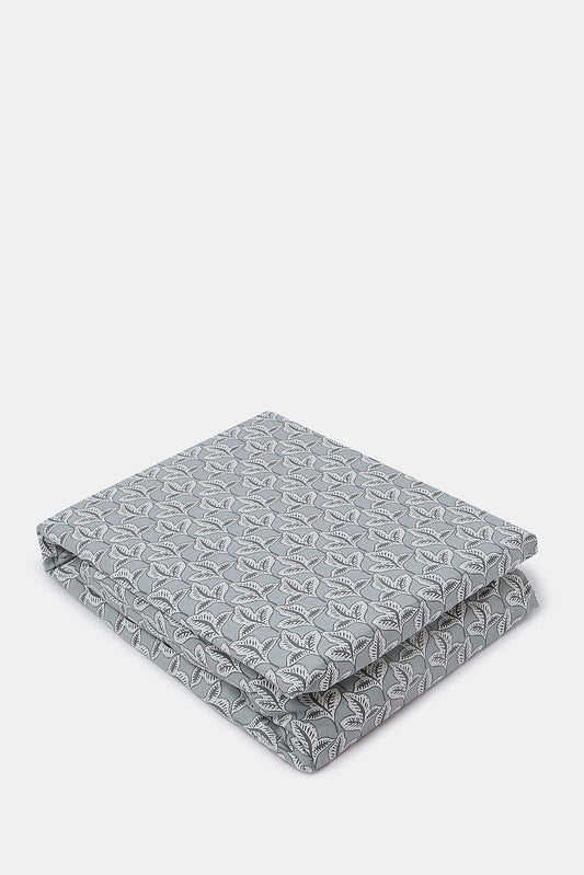 Redtag-Grey-Leaves-Printed-Fitted-Sheet-(Double-Size)-Category:Fitted-Sheets,-Colour:Grey,-Deals:2-FOR-89,-Deals:New-In,-Dept:Home,-Filter:Home-Bedroom,-HMW-BED-Fitted-Sheets,-New-In-HMW-BED,-Non-Sale,-S23A,-Section:Homewares-Home-Bedroom-