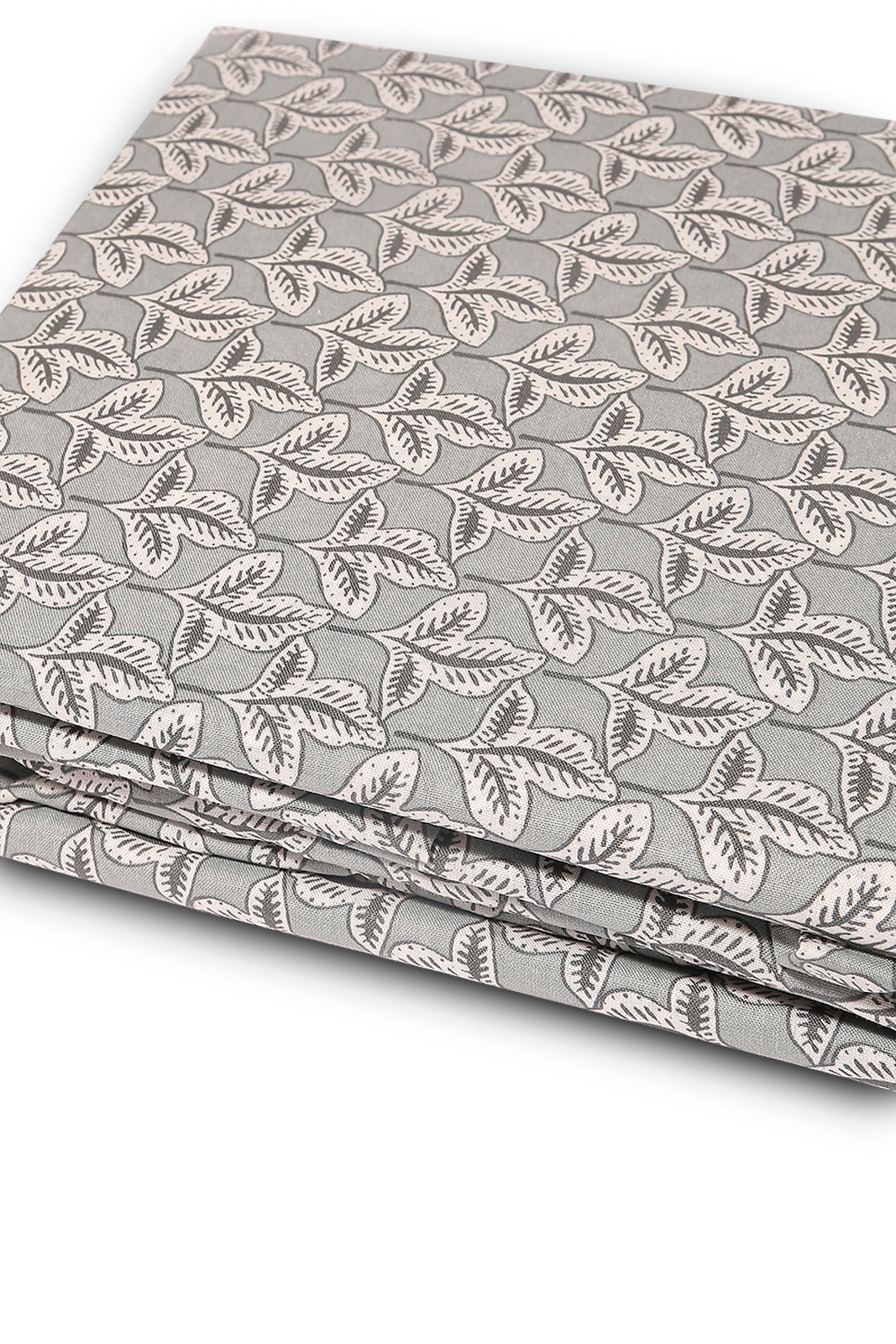 Redtag-Grey-Leaves-Printed-Fitted-Sheet(King-Size)-Category:Fitted-Sheets,-Colour:Grey,-Deals:New-In,-Dept:Home,-Filter:Home-Bedroom,-HMW-BED-Fitted-Sheets,-New-In-HMW-BED,-Non-Sale,-S23A,-Section:Homewares-Home-Bedroom-