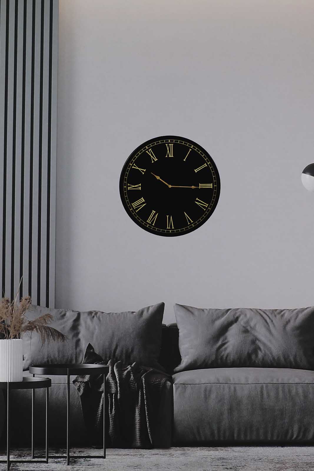 Redtag-Black-Decorative-Wall-Clock-Category:Clocks,-Colour:Black,-Deals:New-In,-Dept:Home,-Filter:Home-Decor,-HMW-HOM-Wall-Decor-&-Mirrors,-New-In-HMW-HOM,-Non-Sale,-S23A,-Section:Homewares-Home-Decor-