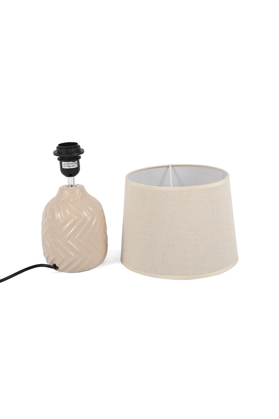 Redtag-Beige-Ceramic-Base-Table-Lamp-Category:Lamps,-Colour:Beige,-Deals:New-In,-Dept:Home,-Filter:Home-Decor,-HMW-HOM-Lighting,-New-In-HMW-HOM,-Non-Sale,-S23A,-Section:Homewares-Home-Decor-
