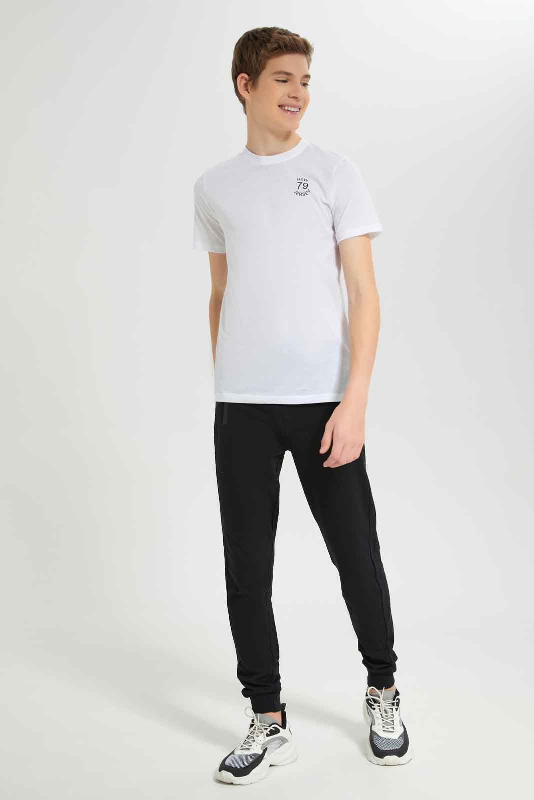 Redtag-Boys-Black/White-2-Pc-Pack-Short-Sleeve-Tshirt-BSR-T-Shirts,-Category:T-Shirts,-Colour:Assorted,-Deals:New-In,-Dept:Boys,-Filter:Senior-Boys-(8-to-14-Yrs),-New-In-BSR-APL,-Non-Sale,-Section:Boys-(0-to-14Yrs),-VLM,-W22B-Senior-Boys-9 to 14 Years