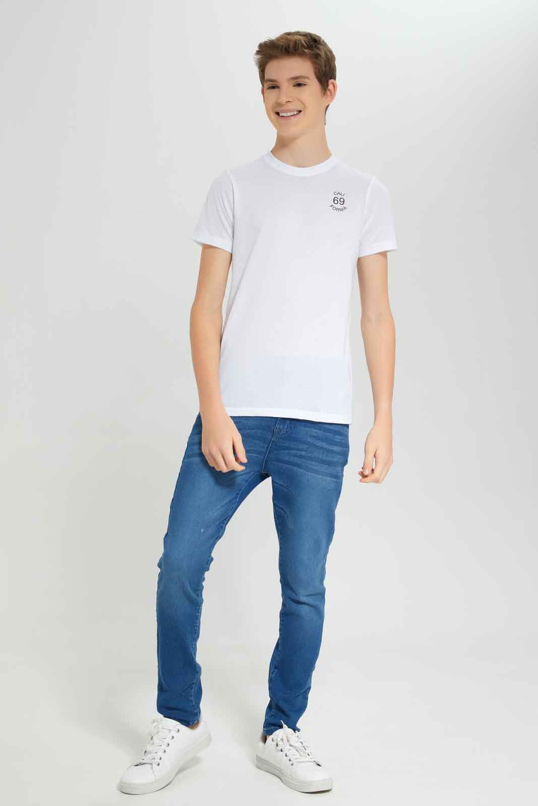 Redtag-Boys-White/Charcoal-2-Pc-Pack-Short-Sleeve-Tshirt-BSR-T-Shirts,-Category:T-Shirts,-Colour:Assorted,-Deals:New-In,-Dept:Boys,-Filter:Senior-Boys-(8-to-14-Yrs),-New-In-BSR-APL,-Non-Sale,-Section:Boys-(0-to-14Yrs),-VLM,-W22B-Senior-Boys-9 to 14 Years