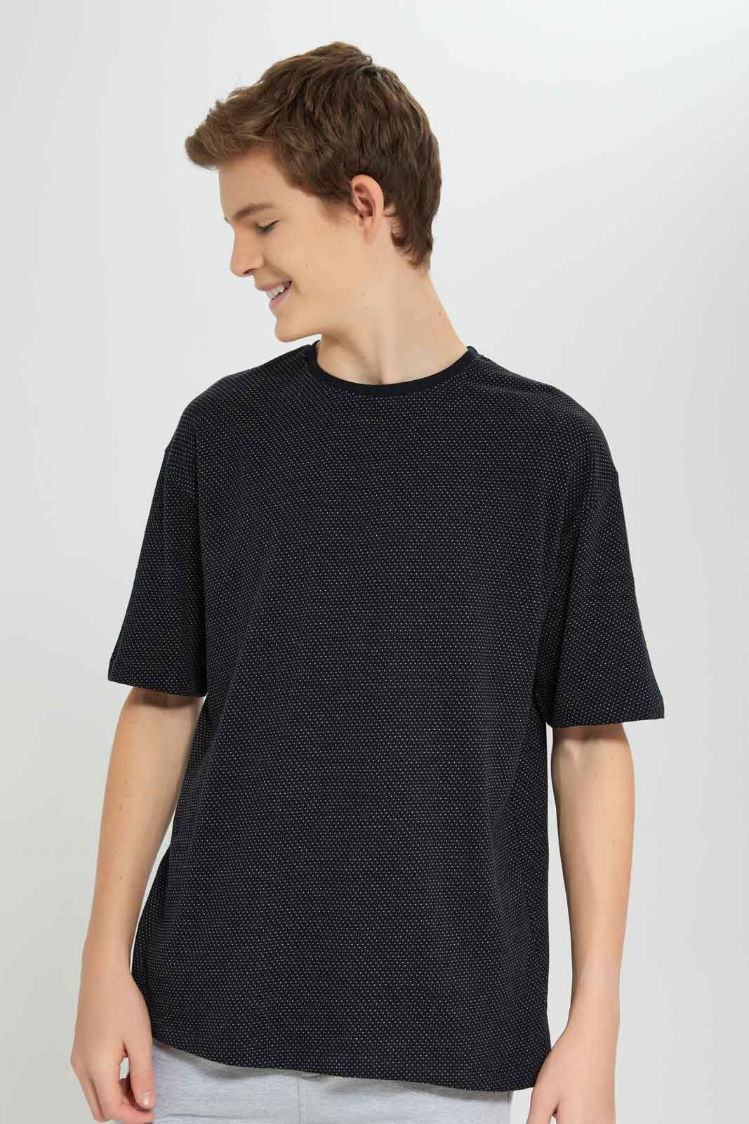 Redtag-Boys-Black/Grey-Mel-2-Pc-Pack-Short-Sleeve-Tshirt-BSR-T-Shirts,-Category:T-Shirts,-Colour:Assorted,-Deals:New-In,-Dept:Boys,-Filter:Senior-Boys-(8-to-14-Yrs),-New-In-BSR-APL,-Non-Sale,-Section:Boys-(0-to-14Yrs),-VLM,-W22B-Senior-Boys-9 to 14 Years