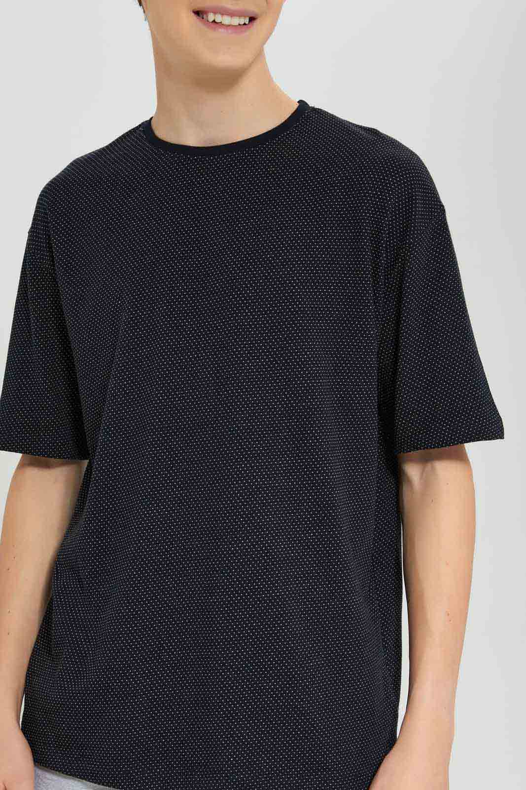 Redtag-Boys-Black/Grey-Mel-2-Pc-Pack-Short-Sleeve-Tshirt-BSR-T-Shirts,-Category:T-Shirts,-Colour:Assorted,-Deals:New-In,-Dept:Boys,-Filter:Senior-Boys-(8-to-14-Yrs),-New-In-BSR-APL,-Non-Sale,-Section:Boys-(0-to-14Yrs),-VLM,-W22B-Senior-Boys-9 to 14 Years