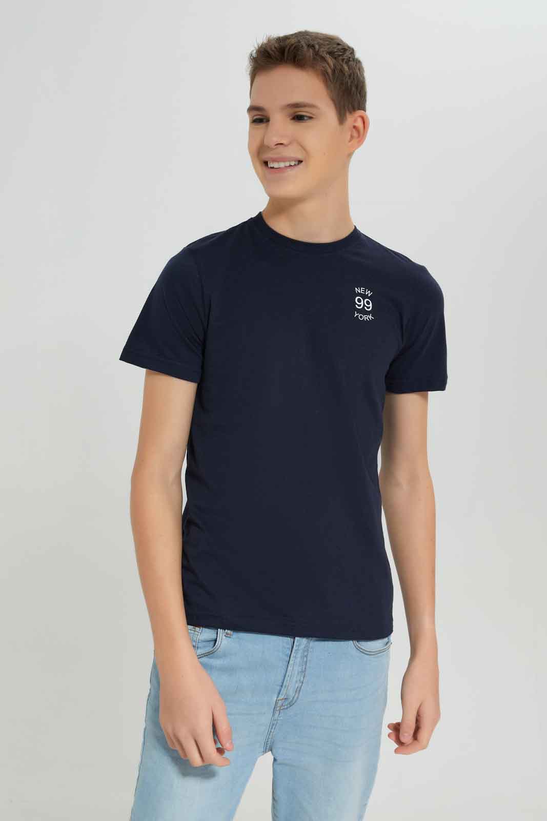 Boys Navy Short Sleeve T-Shirt