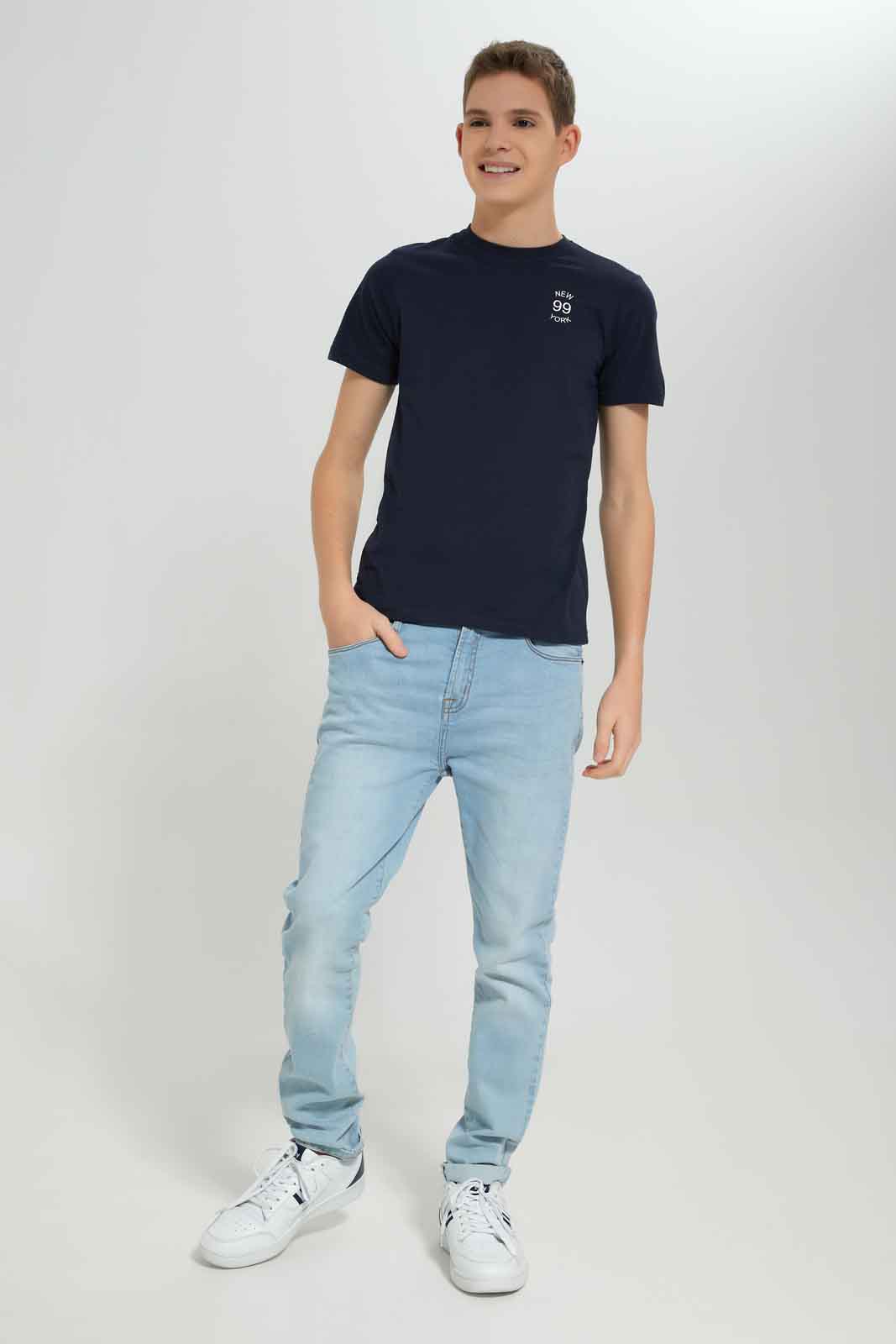 Redtag-Boys-Navy/Olive-2-Pc-Pack-Short-Sleeve-Tshirt-BSR-T-Shirts,-Category:T-Shirts,-Colour:Assorted,-Deals:New-In,-Dept:Boys,-Filter:Senior-Boys-(8-to-14-Yrs),-New-In-BSR-APL,-Non-Sale,-Section:Boys-(0-to-14Yrs),-VLM,-W22B-Senior-Boys-9 to 14 Years