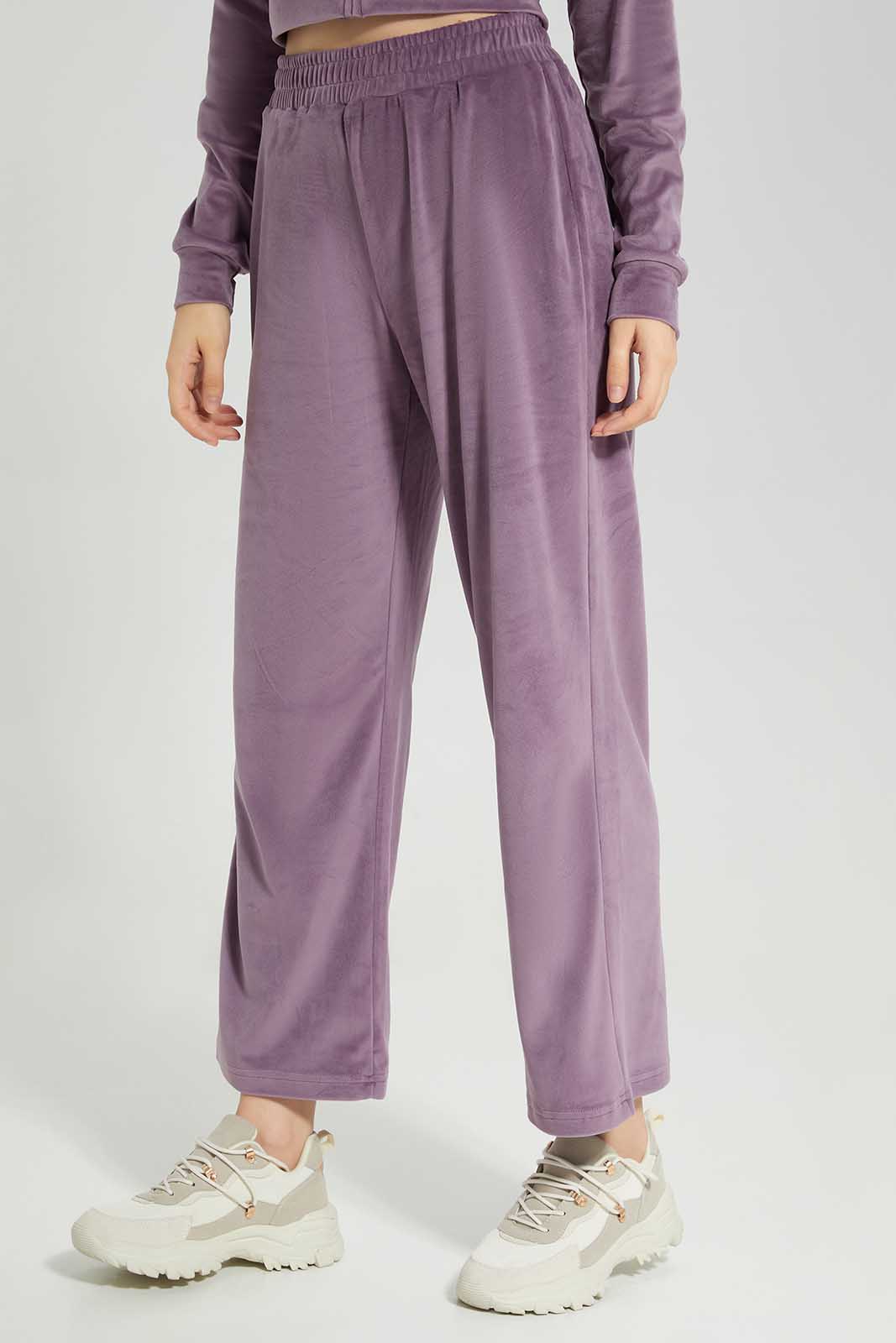 Redtag-Women-Mauve-Velour-Pants-Category:Joggers,-Colour:Mauve,-Deals:New-In,-Dept:Ladieswear,-Filter:Women's-Clothing,-New-In-Women-APL,-Non-Sale,-Section:Women,-W22B,-Women-Joggers-Women's-