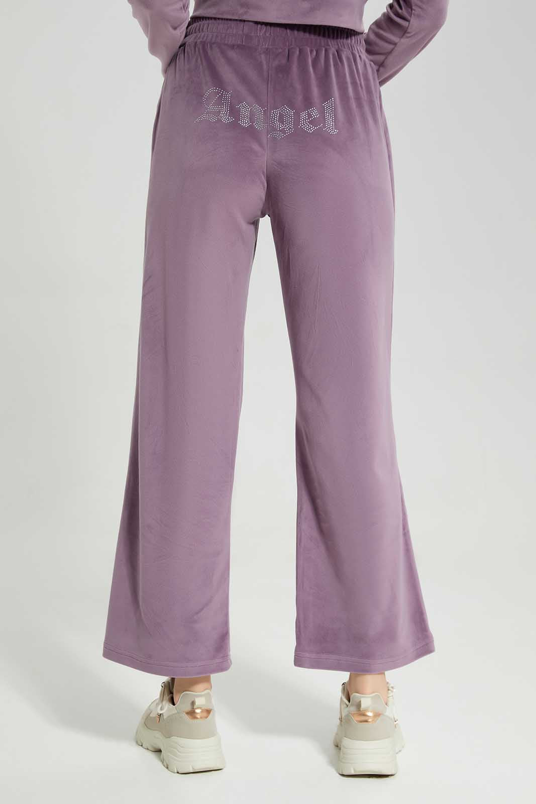 Redtag-Women-Mauve-Velour-Pants-Category:Joggers,-Colour:Mauve,-Deals:New-In,-Dept:Ladieswear,-Filter:Women's-Clothing,-New-In-Women-APL,-Non-Sale,-Section:Women,-W22B,-Women-Joggers-Women's-