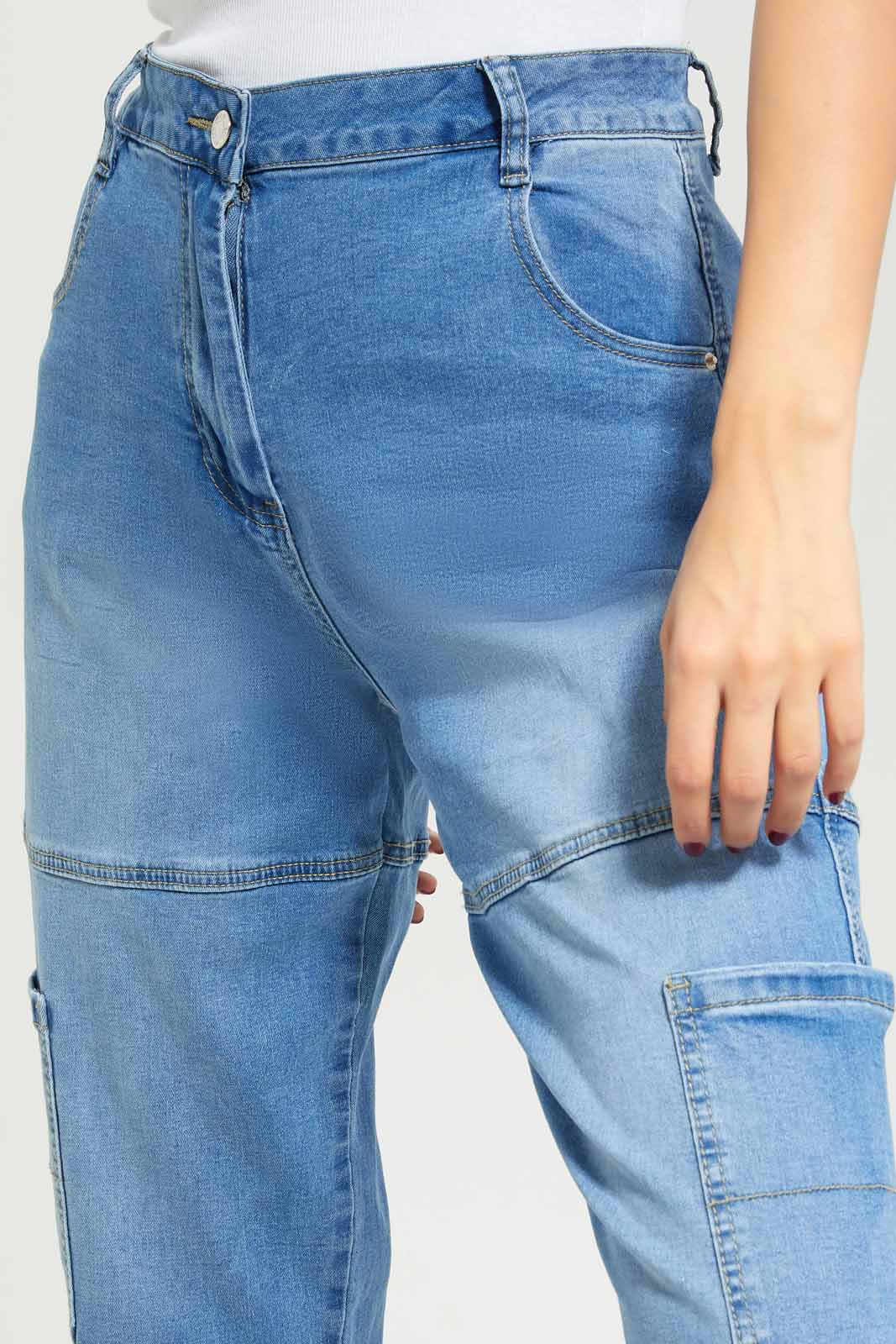 Redtag-Women-Light-Wash-Cargo-Jogger-Category:Jeans,-Colour:Light-Wash,-Deals:New-In,-Dept:Ladieswear,-Filter:Women's-Clothing,-New-In-Women-APL,-Non-Sale,-Section:Women,-W22B,-Women-Jeans-Women's-