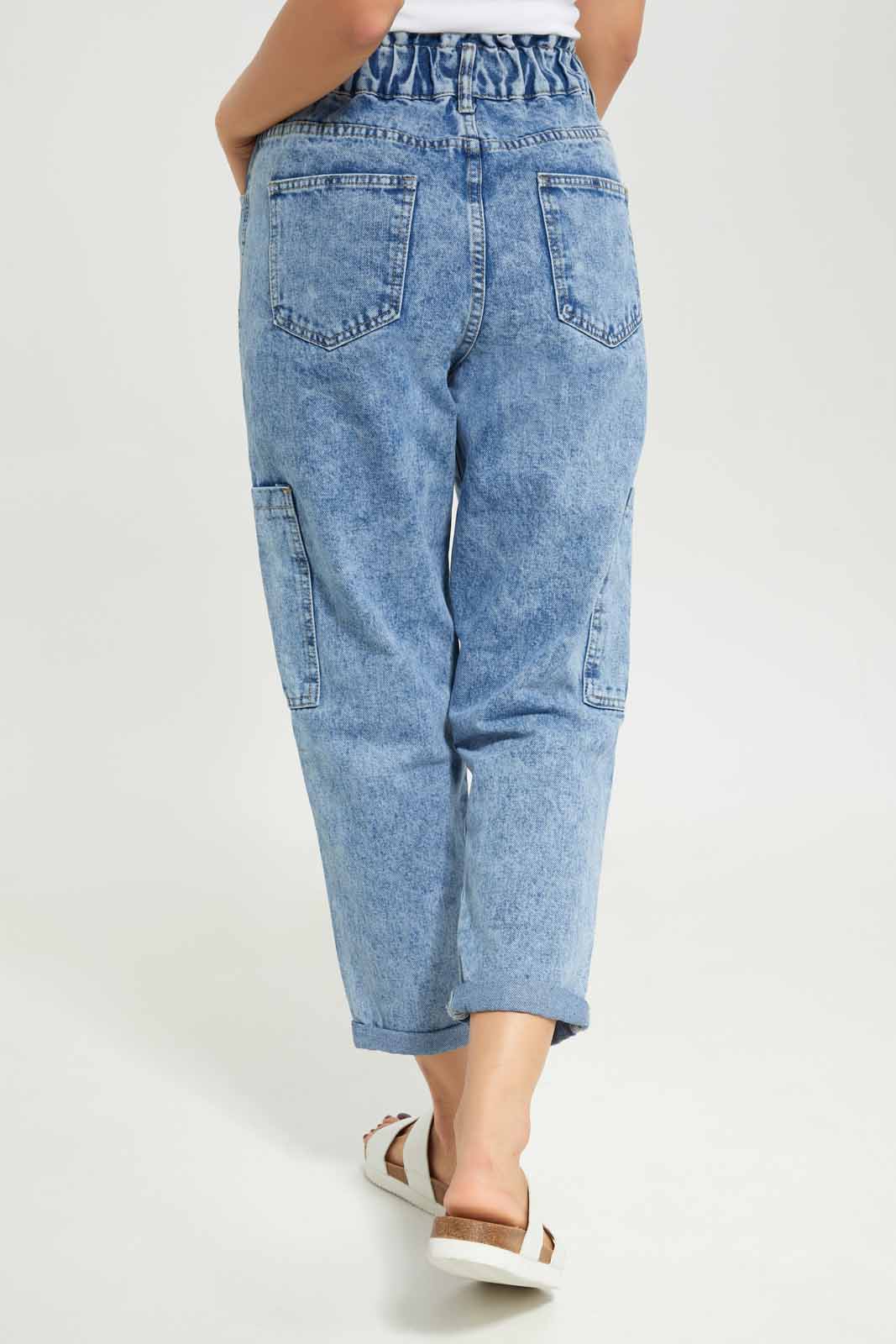 Redtag-Women-Denim-Paper-Bag-Waist-Jeans-Category:Jeans,-Colour:Denim,-Deals:New-In,-Dept:Ladieswear,-Filter:Women's-Clothing,-New-In-Women-APL,-Non-Sale,-Section:Women,-W22B,-Women-Jeans-Women's-