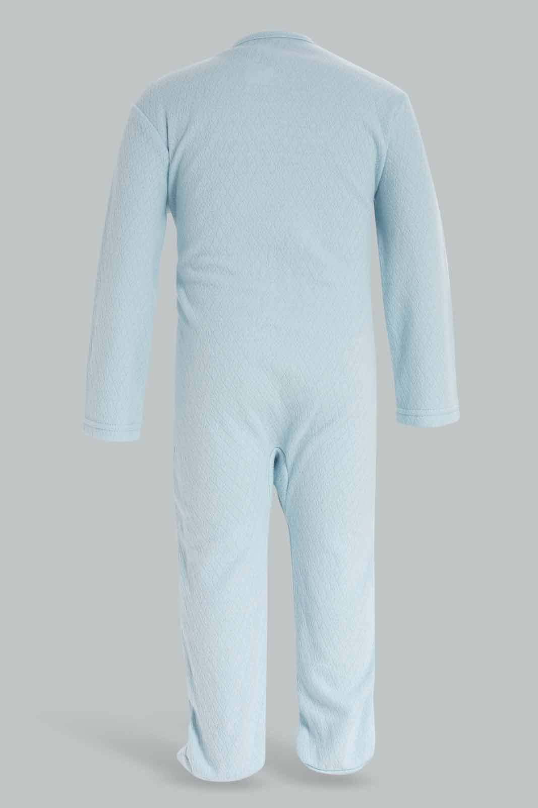 Redtag-Boys-Blue-Sc-Pointelle-Sleepsuit-Blue-Category:Sleepsuits,-Colour:Apricot,-Deals:New-In,-Dept:New-Born,-Filter:Baby-(0-to-12-Mths),-NBB-Sleepsuits,-New-In-NBB-APL,-Non-Sale,-Section:Boys-(0-to-14Yrs),-W22B-Baby-