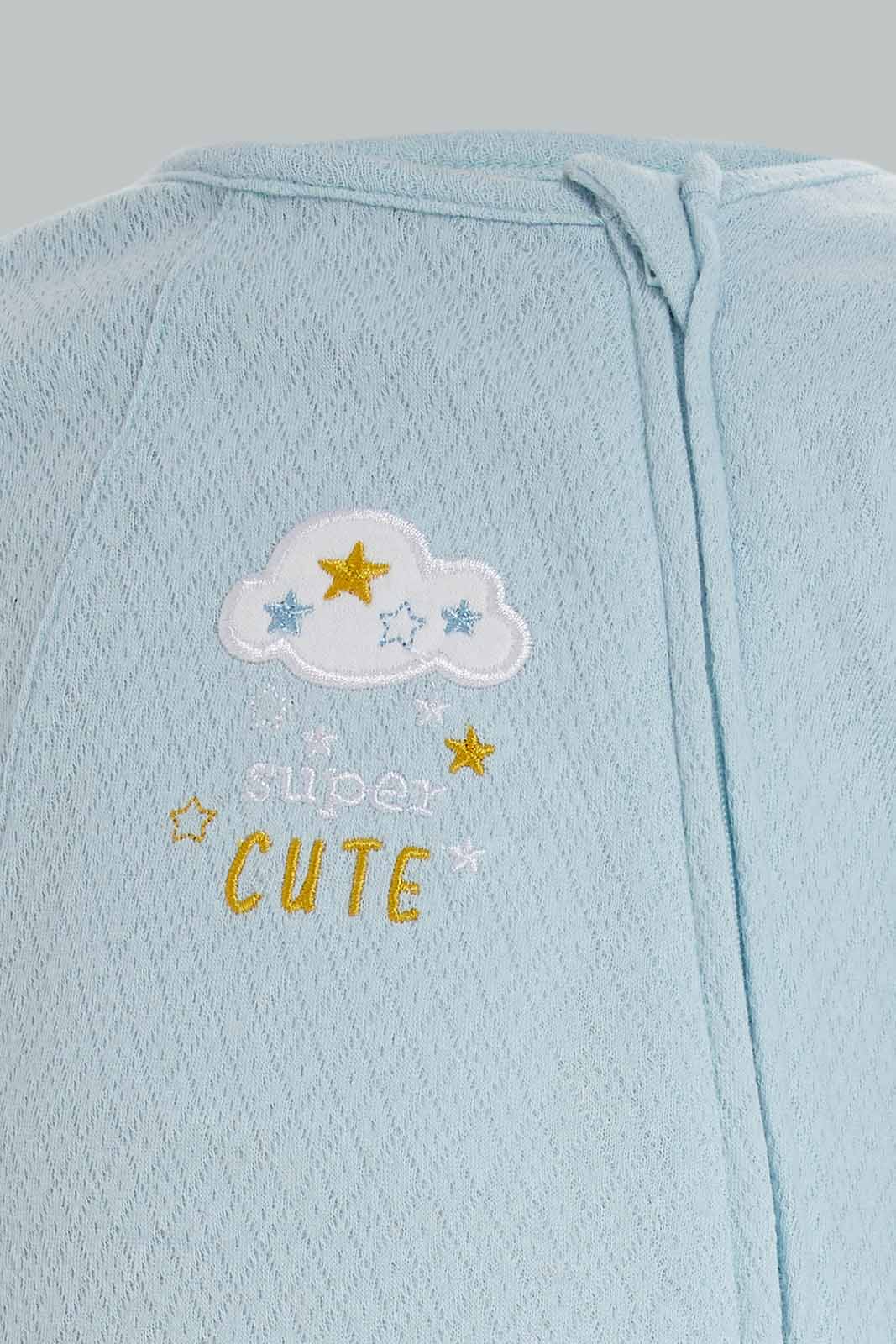 Redtag-Boys-Blue-Sc-Pointelle-Sleepsuit-Blue-Category:Sleepsuits,-Colour:Apricot,-Deals:New-In,-Dept:New-Born,-Filter:Baby-(0-to-12-Mths),-NBB-Sleepsuits,-New-In-NBB-APL,-Non-Sale,-Section:Boys-(0-to-14Yrs),-W22B-Baby-