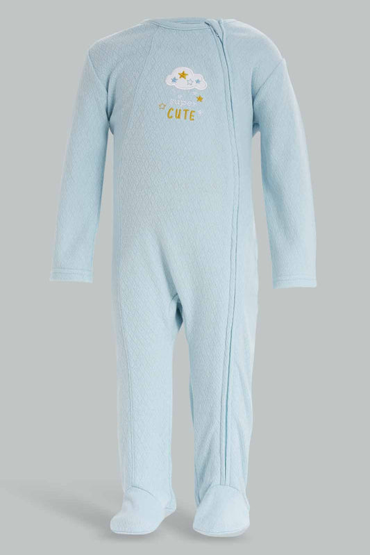 Redtag-Boys-Blue-Sc-Pointelle-Sleepsuit-Blue-Category:Sleepsuits,-Colour:Apricot,-Deals:New-In,-Dept:New-Born,-Filter:Baby-(0-to-12-Mths),-NBB-Sleepsuits,-New-In-NBB-APL,-Non-Sale,-Section:Boys-(0-to-14Yrs),-W22B-Baby-