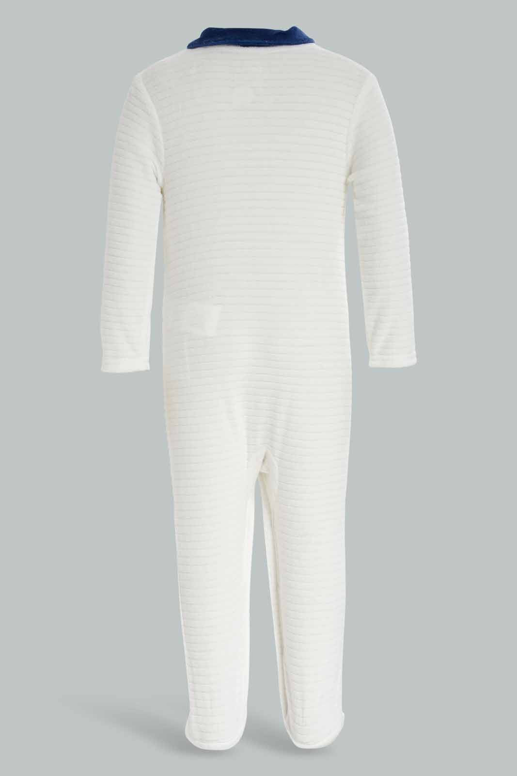 Redtag-White-Sc-Jacq-Velour-Sleepsuit-Category:Sleepsuits,-Colour:Apricot,-Deals:New-In,-Dept:New-Born,-Filter:Baby-(0-to-12-Mths),-NBF-Sleepsuits,-New-In-NBF-APL,-Non-Sale,-Section:Boys-(0-to-14Yrs),-W22B-Baby-