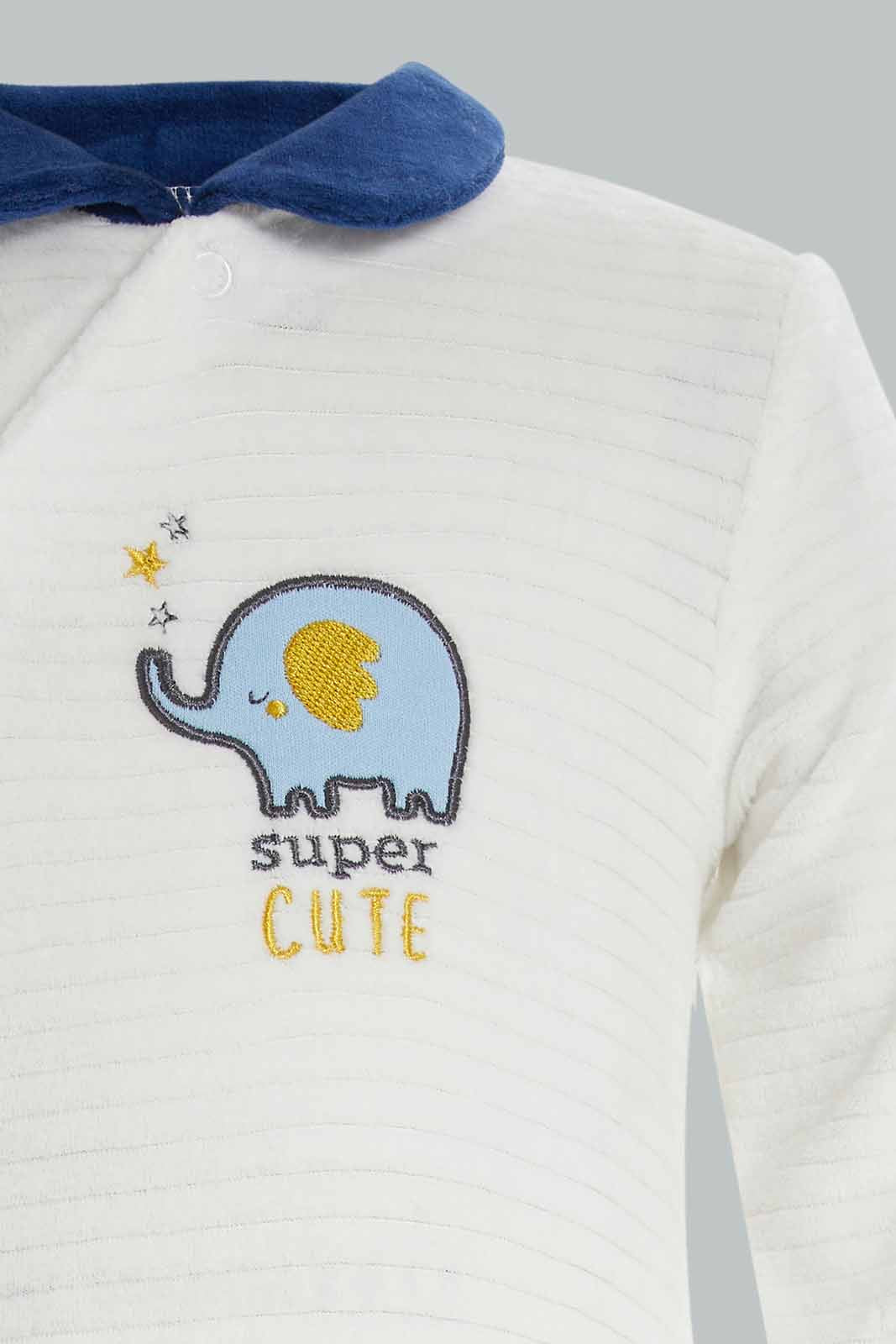 Redtag-White-Sc-Jacq-Velour-Sleepsuit-Category:Sleepsuits,-Colour:Apricot,-Deals:New-In,-Dept:New-Born,-Filter:Baby-(0-to-12-Mths),-NBF-Sleepsuits,-New-In-NBF-APL,-Non-Sale,-Section:Boys-(0-to-14Yrs),-W22B-Baby-