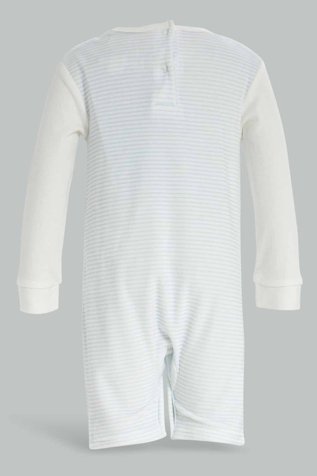 Redtag-Boys-Blue-Sc-Interlock-Dunga-Stripe-Category:Rompers,-Colour:Assorted,-Deals:New-In,-Dept:New-Born,-Filter:Baby-(0-to-12-Mths),-NBB-Rompers,-New-In-NBB-APL,-Non-Sale,-Section:Boys-(0-to-14Yrs),-W22B-Baby-