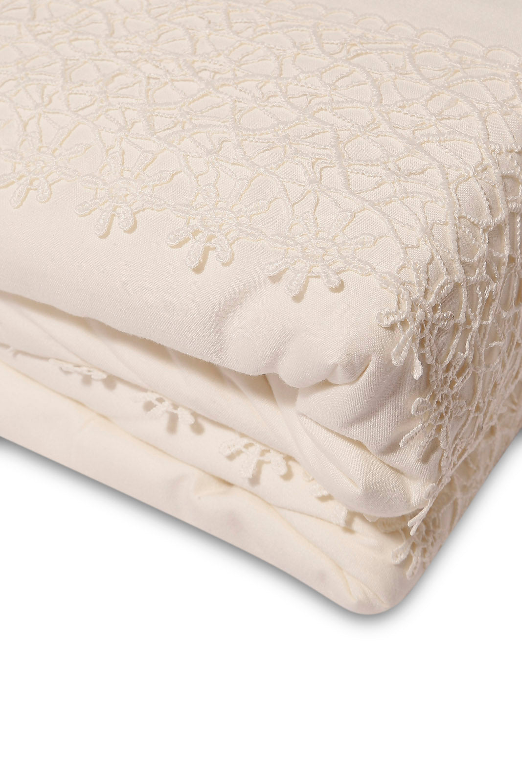 Redtag-Ivory-3-Piece-Lace-Trim-Duvet-Cover-Set-(Double-Size)-Category:Duvet-Covers,-Colour:Ivory,-Deals:New-In,-Dept:Home,-Filter:Home-Bedroom,-HMW-BED-Duvet-Covers,-New-In-HMW-BED,-Non-Sale,-Section:Homewares,-W22B-Home-Bedroom-