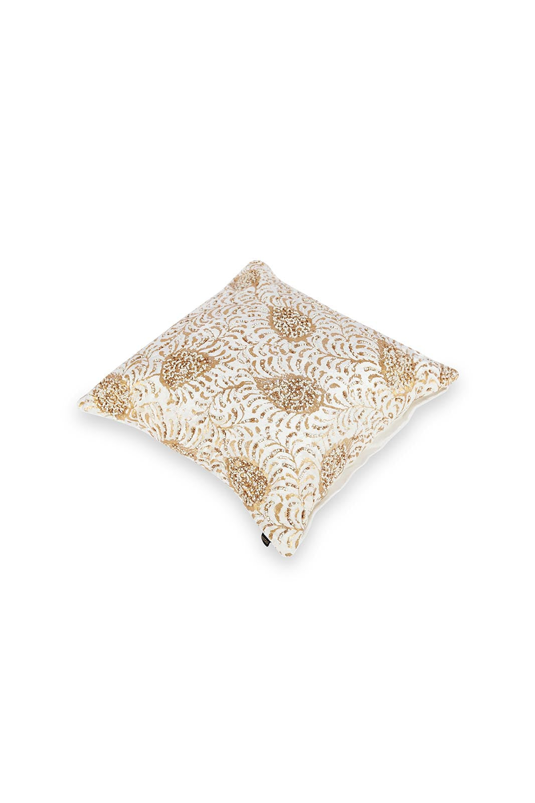 Redtag-Ivory-With-Gold-Foil-Print-Cushion-Category:Cushions,-Colour:Ivory,-Deals:New-In,-Dept:Home,-Filter:Home-Bedroom,-HMW-BED-Cushions,-New-In-HMW-BED,-Non-Sale,-S23A,-Section:Homewares-Home-Bedroom-