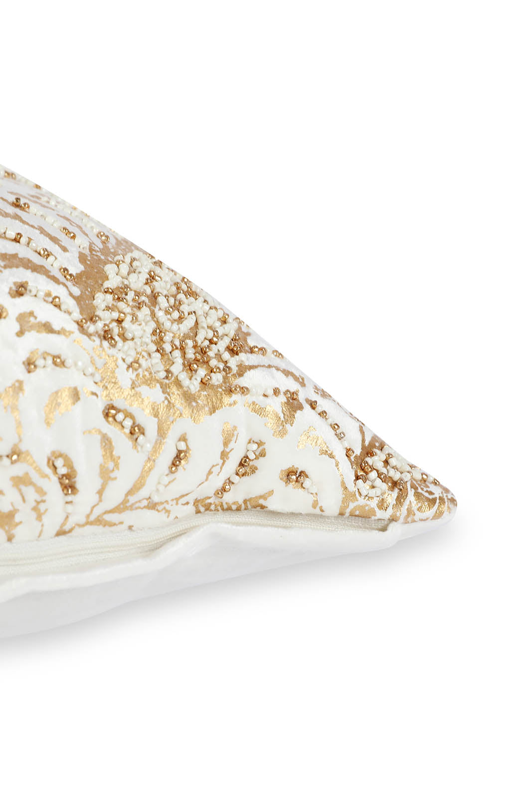 Redtag-Ivory-With-Gold-Foil-Print-Cushion-Category:Cushions,-Colour:Ivory,-Deals:New-In,-Dept:Home,-Filter:Home-Bedroom,-HMW-BED-Cushions,-New-In-HMW-BED,-Non-Sale,-S23A,-Section:Homewares-Home-Bedroom-