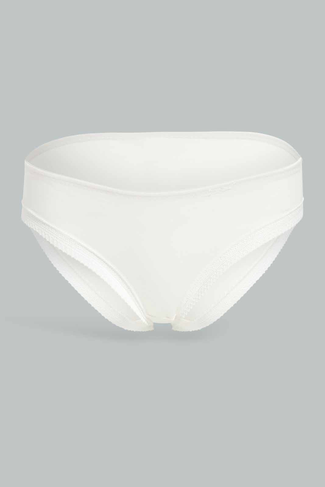 Redtag-Women--White-Color-With-Lace-Bikini-Brief-Category:Briefs,-Colour:White,-Deals:New-In,-Dept:Ladieswear,-Filter:Women's-Clothing,-New-In-Women-APL,-Non-Sale,-S23A,-Section:Women,-TBL,-Women-Briefs--