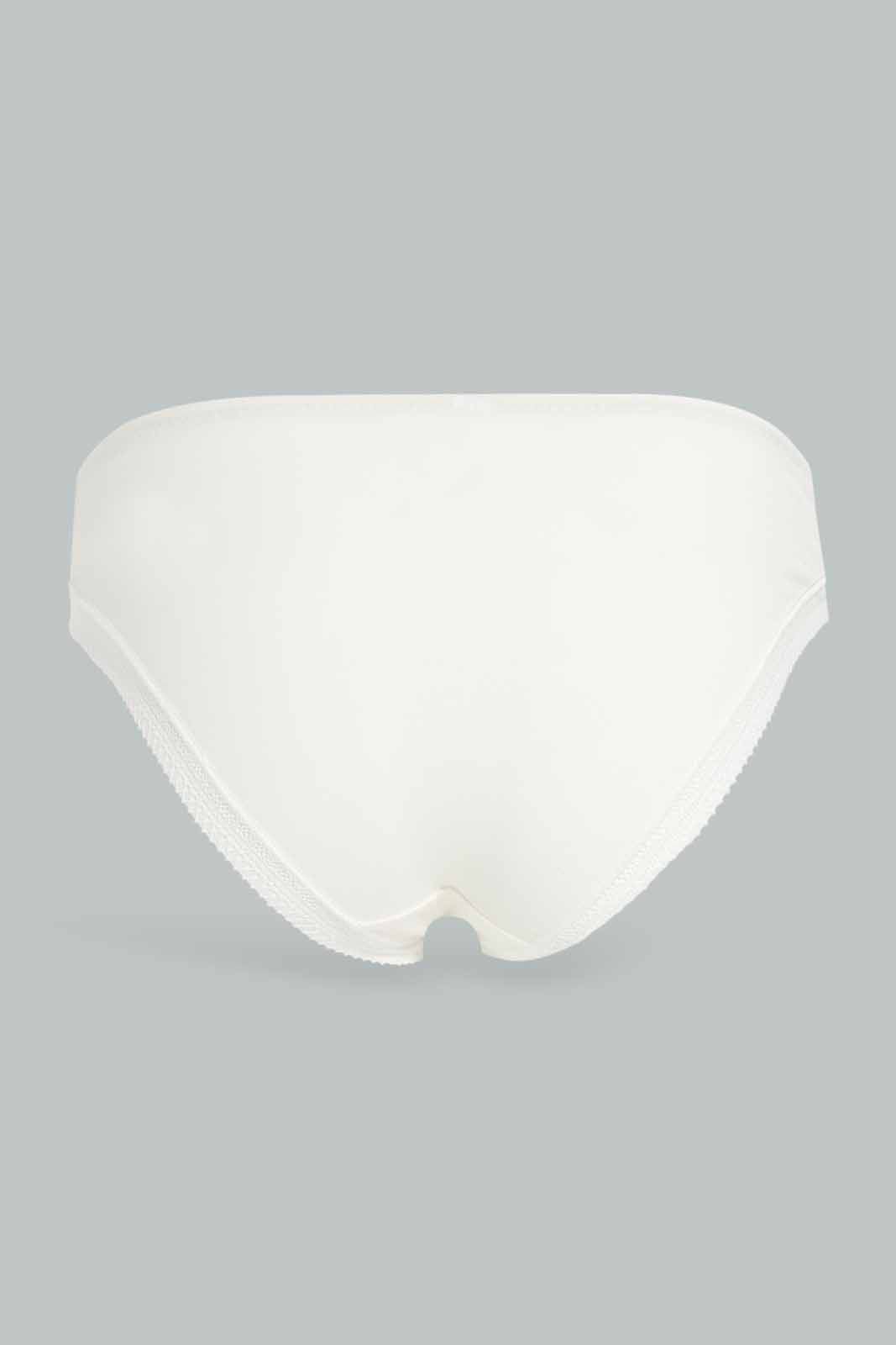Redtag-Women--White-Color-With-Lace-Bikini-Brief-Category:Briefs,-Colour:White,-Deals:New-In,-Dept:Ladieswear,-Filter:Women's-Clothing,-New-In-Women-APL,-Non-Sale,-S23A,-Section:Women,-TBL,-Women-Briefs--