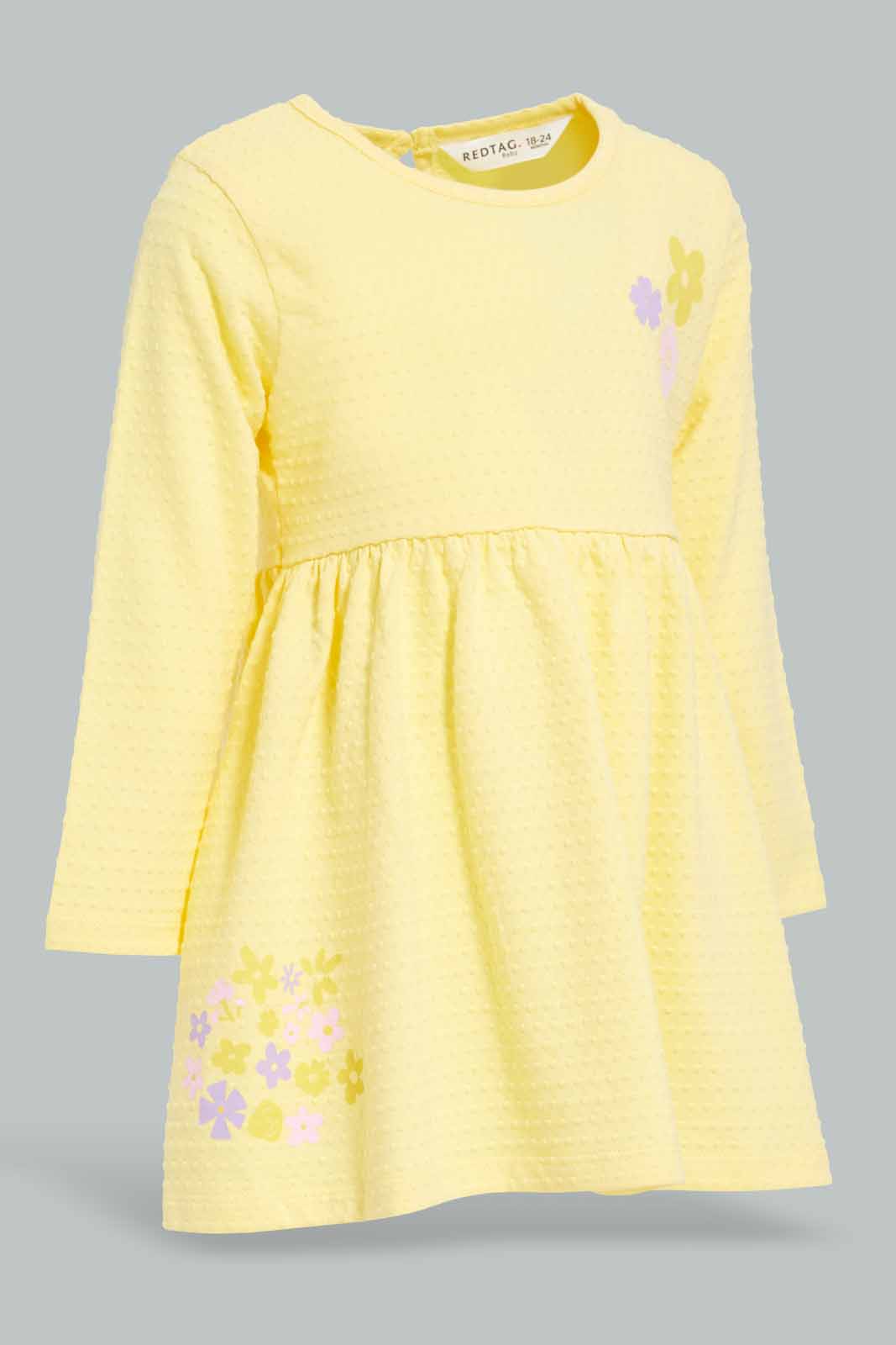 Redtag-Girls-Yellow-Placement-Print-Bubble-Dress-Category:Dresses,-Colour:Yellow,-Deals:New-In,-Filter:Infant-Girls-(3-to-24-Mths),-ING-Dresses,-New-In-ING-APL,-Non-Sale,-Section:Girls-(0-to-14Yrs),-W22B-Infant-Girls-