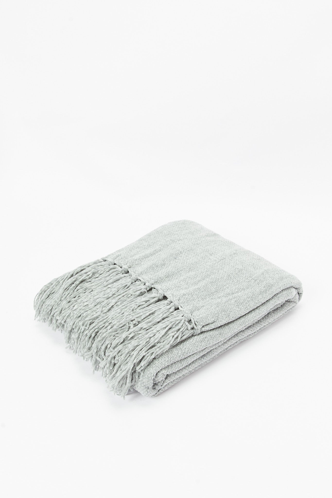 Redtag-Grey-Chenille-Throw-With-Fringe-Category:Throws,-Colour:Grey,-Deals:New-In,-Dept:Home,-Filter:Home-Bedroom,-HMW-BED-Throws,-New-In-HMW-BED,-Non-Sale,-S23A,-S23B,-Section:Homewares-Home-Bedroom-