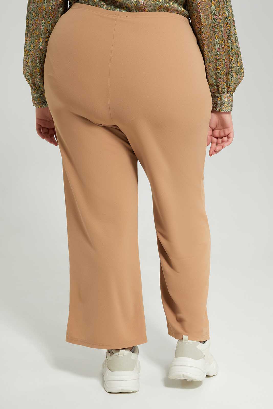 Redtag-Women-Beige-Wide-Leg-Pants-With-Metal-Buckle-Detail-Category:Trousers,-Colour:Beige,-Deals:New-In,-Dept:Ladieswear,-Filter:Plus-Size,-LDP-Trousers,-New-In-LDP-APL,-Non-Sale,-Section:Women,-W22B-Women's-