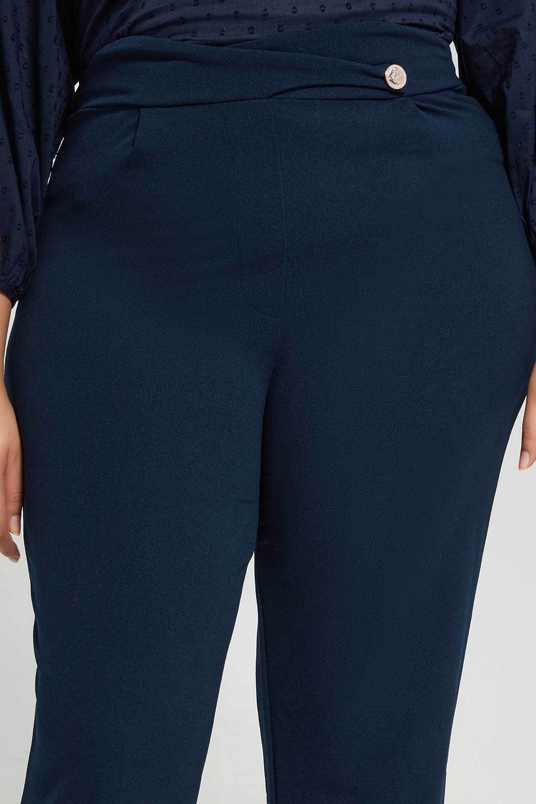 Redtag-Women-Navy-Wide-Leg-Trouset-With-Crossover-Waist-Detail-Category:Trousers,-Colour:Navy,-Deals:New-In,-Dept:Ladieswear,-Filter:Plus-Size,-LDP-Trousers,-New-In-LDP-APL,-Non-Sale,-Section:Women,-W22B-Women's-