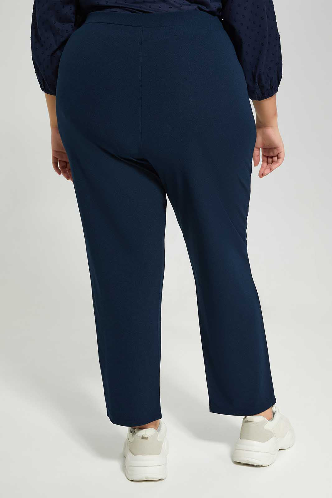 Redtag-Women-Navy-Wide-Leg-Trouset-With-Crossover-Waist-Detail-Category:Trousers,-Colour:Navy,-Deals:New-In,-Dept:Ladieswear,-Filter:Plus-Size,-LDP-Trousers,-New-In-LDP-APL,-Non-Sale,-Section:Women,-W22B-Women's-