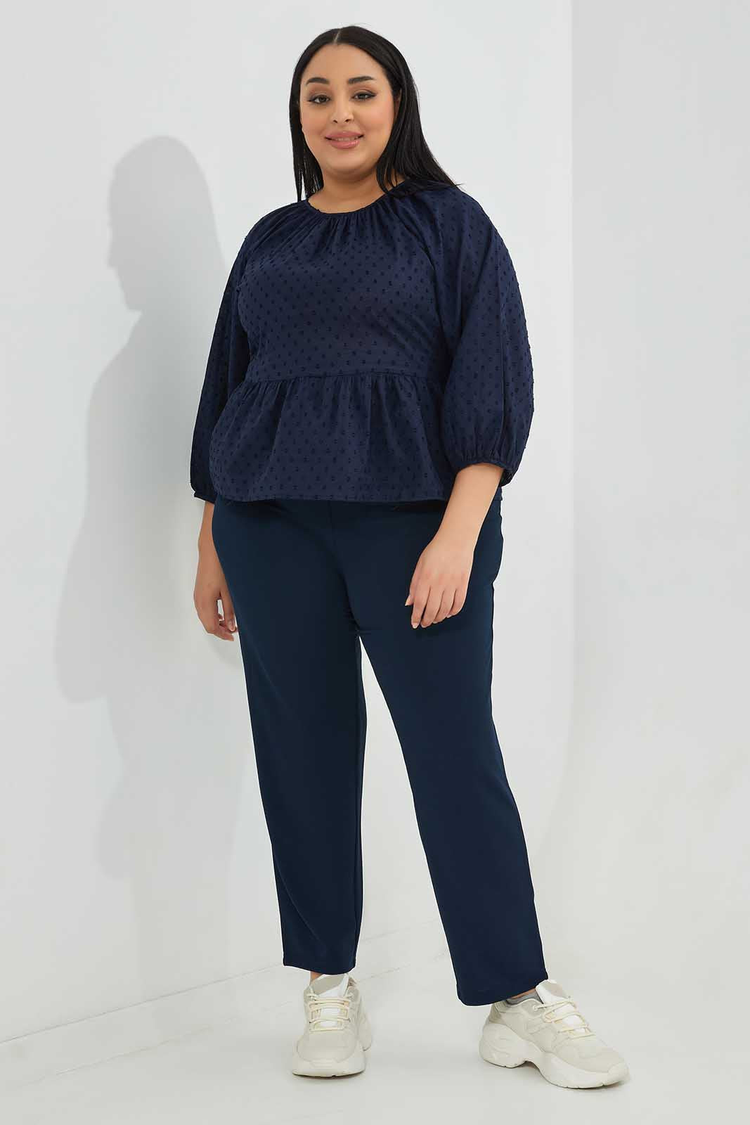 Redtag-Women-Navy-Wide-Leg-Trouset-With-Crossover-Waist-Detail-Category:Trousers,-Colour:Navy,-Deals:New-In,-Dept:Ladieswear,-Filter:Plus-Size,-LDP-Trousers,-New-In-LDP-APL,-Non-Sale,-Section:Women,-W22B-Women's-
