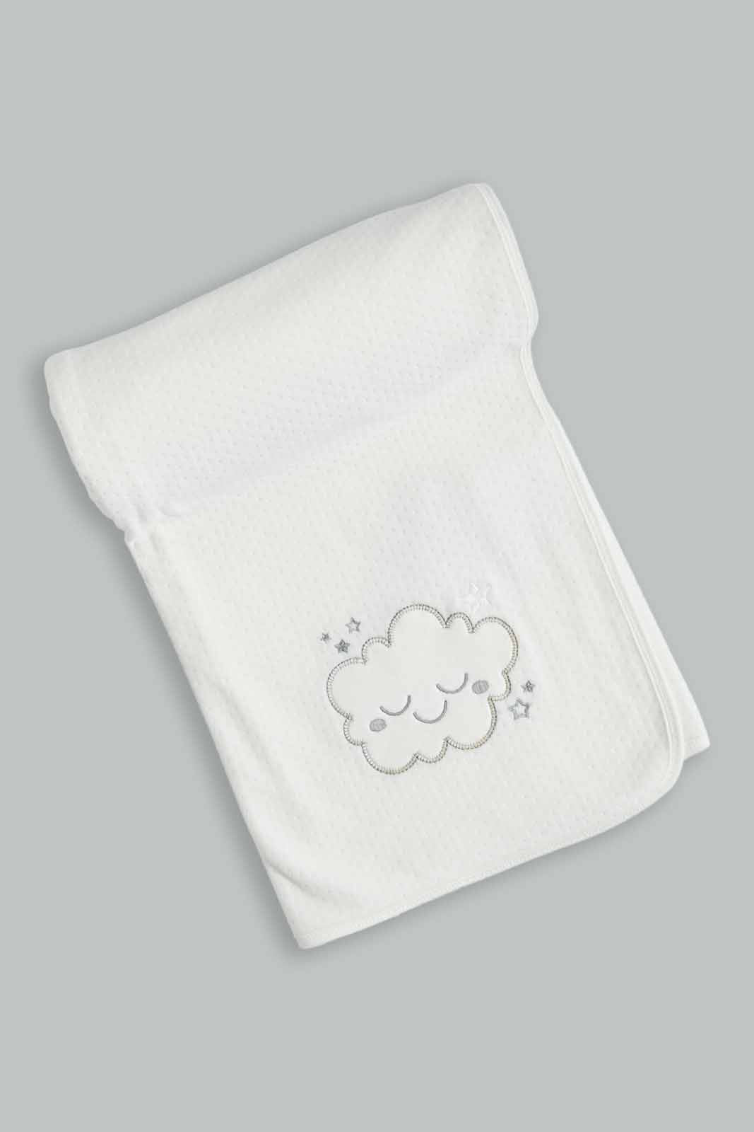 Redtag-Knit-Sweater-Blanket-Emb-White-Category:Newborn-Accessories,-Colour:Yellow,-Deals:New-In,-Dept:New-Born,-Filter:Baby-(0-to-12-Mths),-NBF-Newborn-Accessories,-New-In-NBF-APL,-Non-Sale,-Section:Boys-(0-to-14Yrs),-W22B-Baby-0 to 12 Months