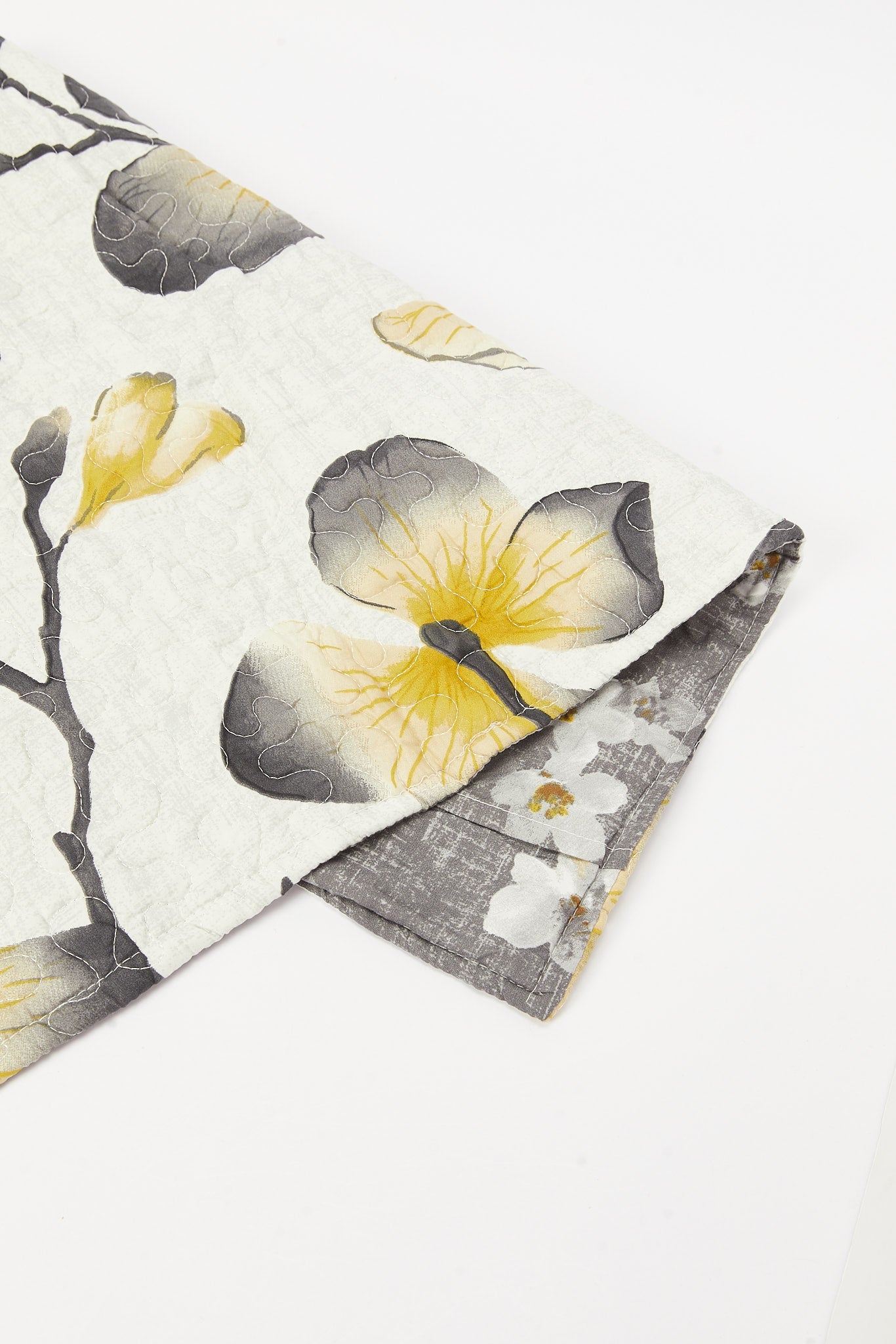 Redtag-Grey-Floral-2-Pcs-Printed-Quilt-Set-(Single-Size)-Category:Quilts,-Colour:Grey,-Deals:New-In,-Dept:Home,-Filter:Home-Bedroom,-HMW-BED-Quilts,-New-In-HMW-BED,-Non-Sale,-S23A,-Section:Homewares-Home-Bedroom-