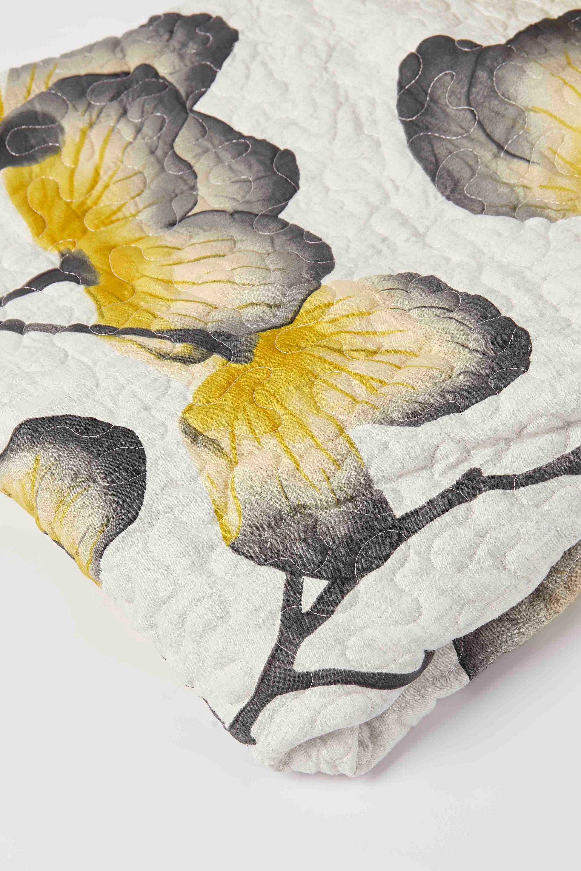Redtag-Grey-Floral-3-Pcs-Printed-Quilt-Set-(Double-Size)-Category:Quilts,-Colour:Grey,-Deals:New-In,-Dept:Home,-Filter:Home-Bedroom,-HMW-BED-Quilts,-New-In-HMW-BED,-Non-Sale,-S23A,-Section:Homewares-Home-Bedroom-