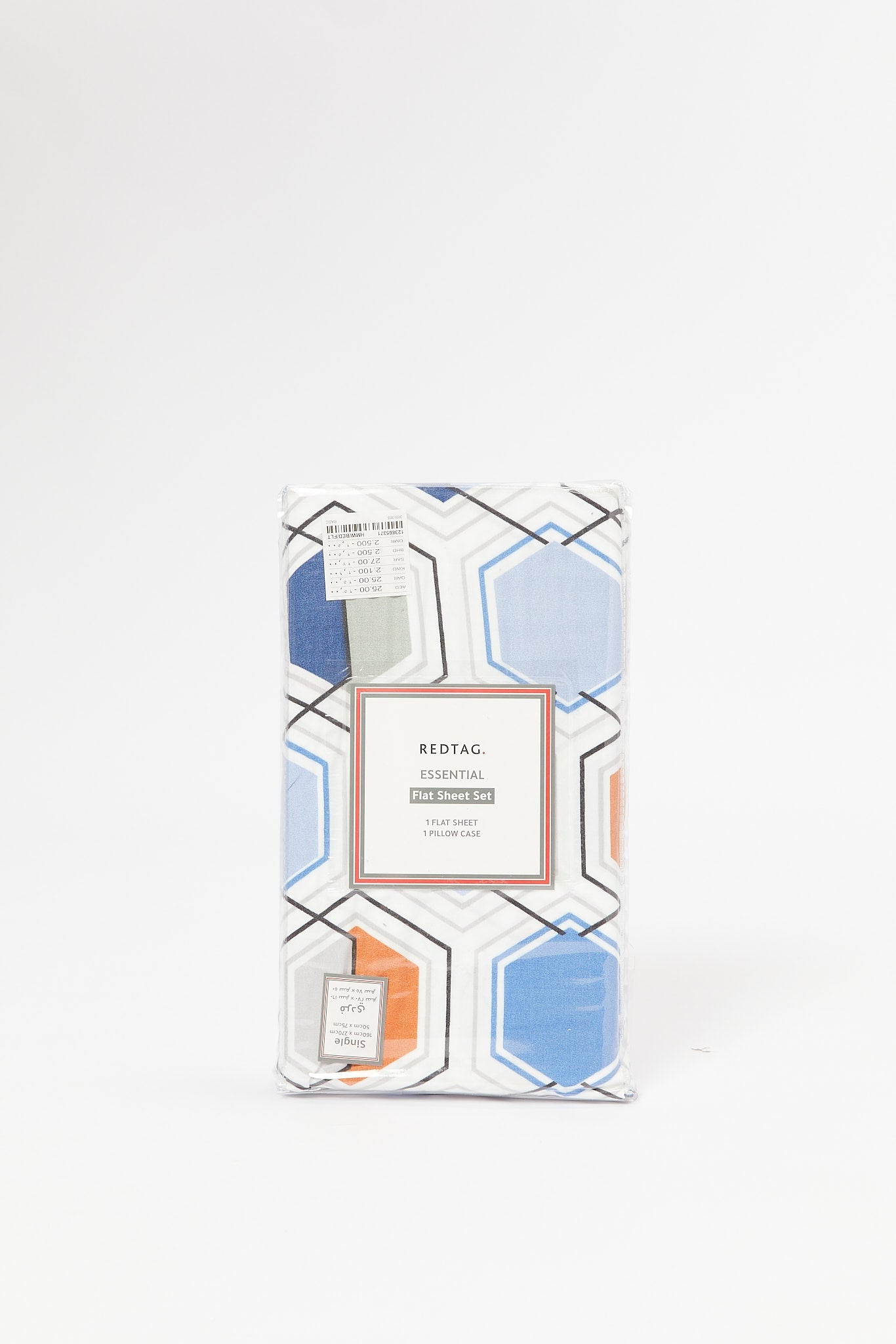Redtag-Blue-Geometric-Print-Flat-Sheet-(Single-Size)-365,-Category:Flat-Sheets,-Colour:Blue,-Deals:2-FOR-49,-Deals:New-In,-Dept:Home,-Filter:Home-Bedroom,-HMW-BED-Flat-Sheets,-New-In-HMW-BED,-Non-Sale,-Section:Homewares-Home-Bedroom-