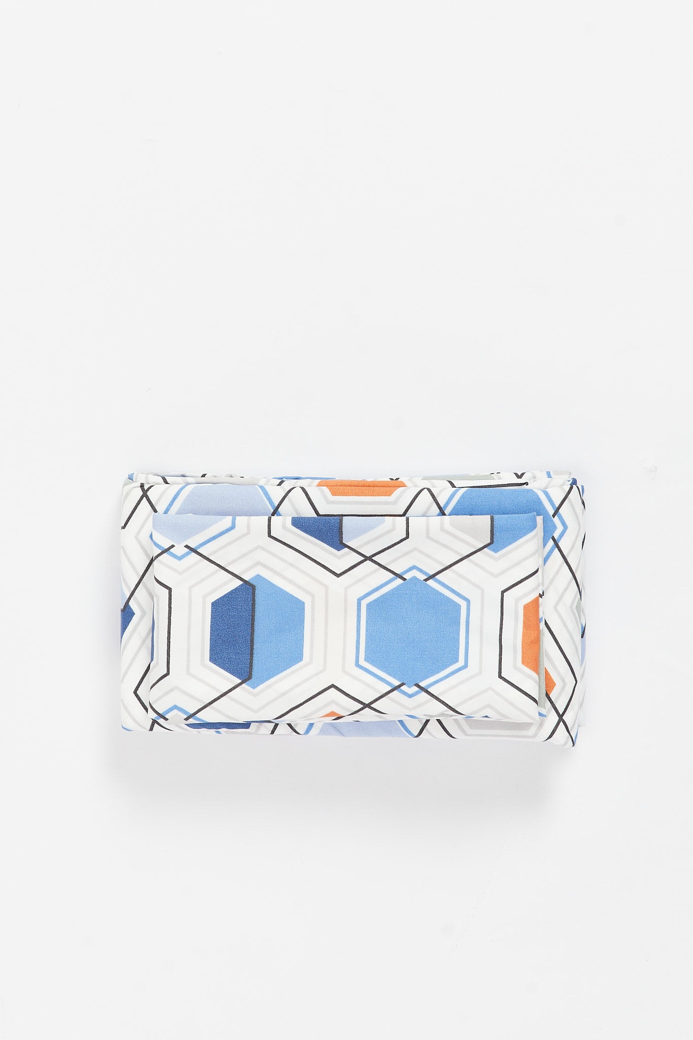 Redtag-Blue-Geometric-Print-Flat-Sheet-(Single-Size)-365,-Category:Flat-Sheets,-Colour:Blue,-Deals:2-FOR-49,-Deals:New-In,-Dept:Home,-Filter:Home-Bedroom,-HMW-BED-Flat-Sheets,-New-In-HMW-BED,-Non-Sale,-Section:Homewares-Home-Bedroom-