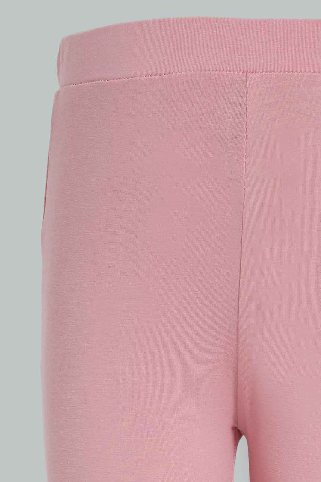 Redtag-Girls-Grey-Melange-Top-And-Pink-Bottom-Sets-Category:Sets,-Colour:Grey,-Deals:New-In,-Filter:Girls-(2-to-8-Yrs),-GIR-Sets,-New-In-GIR-APL,-Non-Sale,-Section:Girls-(0-to-14Yrs),-W22B-Girls-2 to 8 Years