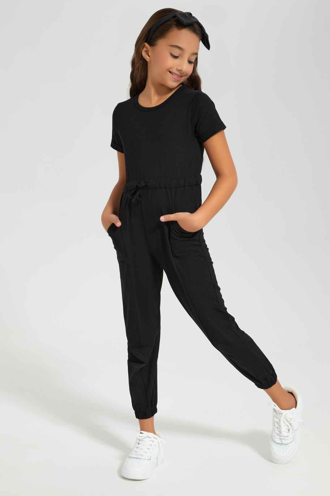 Redtag-Girls-Navy-Long-Length-Jumpsuits-Category:Jumpsuits,-Colour:Navy,-Deals:New-In,-Filter:Girls-(2-to-8-Yrs),-GIR-Jumpsuits,-New-In-GIR-APL,-Non-Sale,-Section:Girls-(0-to-14Yrs),-W22B-Girls-2 to 8 Years