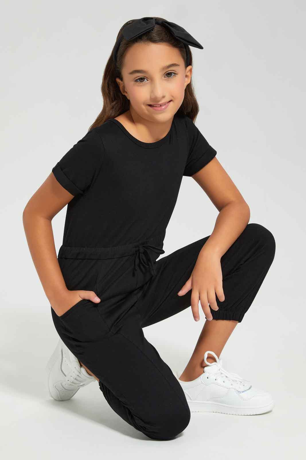 Redtag-Girls-Navy-Long-Length-Jumpsuits-Category:Jumpsuits,-Colour:Navy,-Deals:New-In,-Filter:Girls-(2-to-8-Yrs),-GIR-Jumpsuits,-New-In-GIR-APL,-Non-Sale,-Section:Girls-(0-to-14Yrs),-W22B-Girls-2 to 8 Years