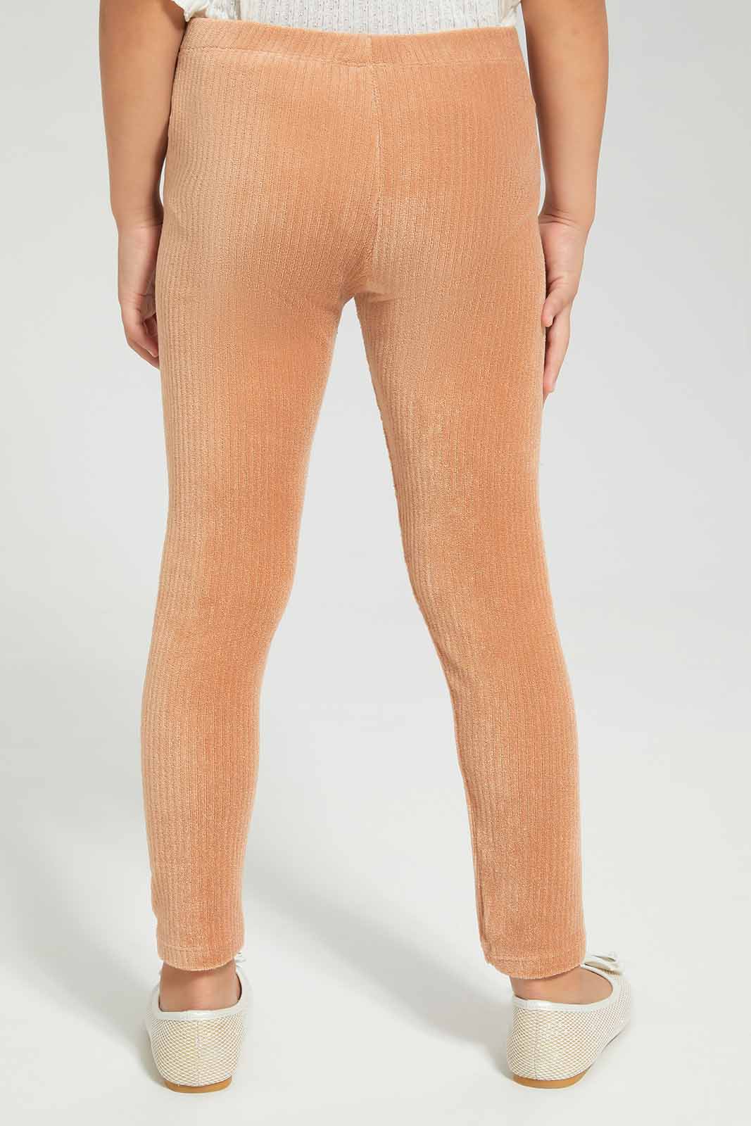 Redtag-Girls-Pink-Velouor-Jegging-Category:Jeggings,-Colour:Apricot,-Deals:New-In,-Dept:Girls,-Filter:Girls-(2-to-8-Yrs),-GIR-Jeggings,-New-In-GIR-APL,-Non-Sale,-Section:Girls-(0-to-14Yrs),-W22B-Girls-2 to 8 Years