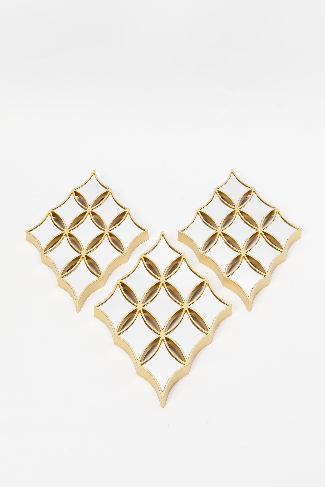 Redtag-Gold-Diamond-Decorative-Mirror-Set(3Piece)-Category:Mirrors,-Colour:Gold,-Deals:New-In,-Dept:Home,-Filter:Home-Decor,-HMW-HOM-Wall-Decor-&-Mirrors,-New-In-HMW-HOM,-Non-Sale,-S23B,-Section:Homewares-Home-Decor-