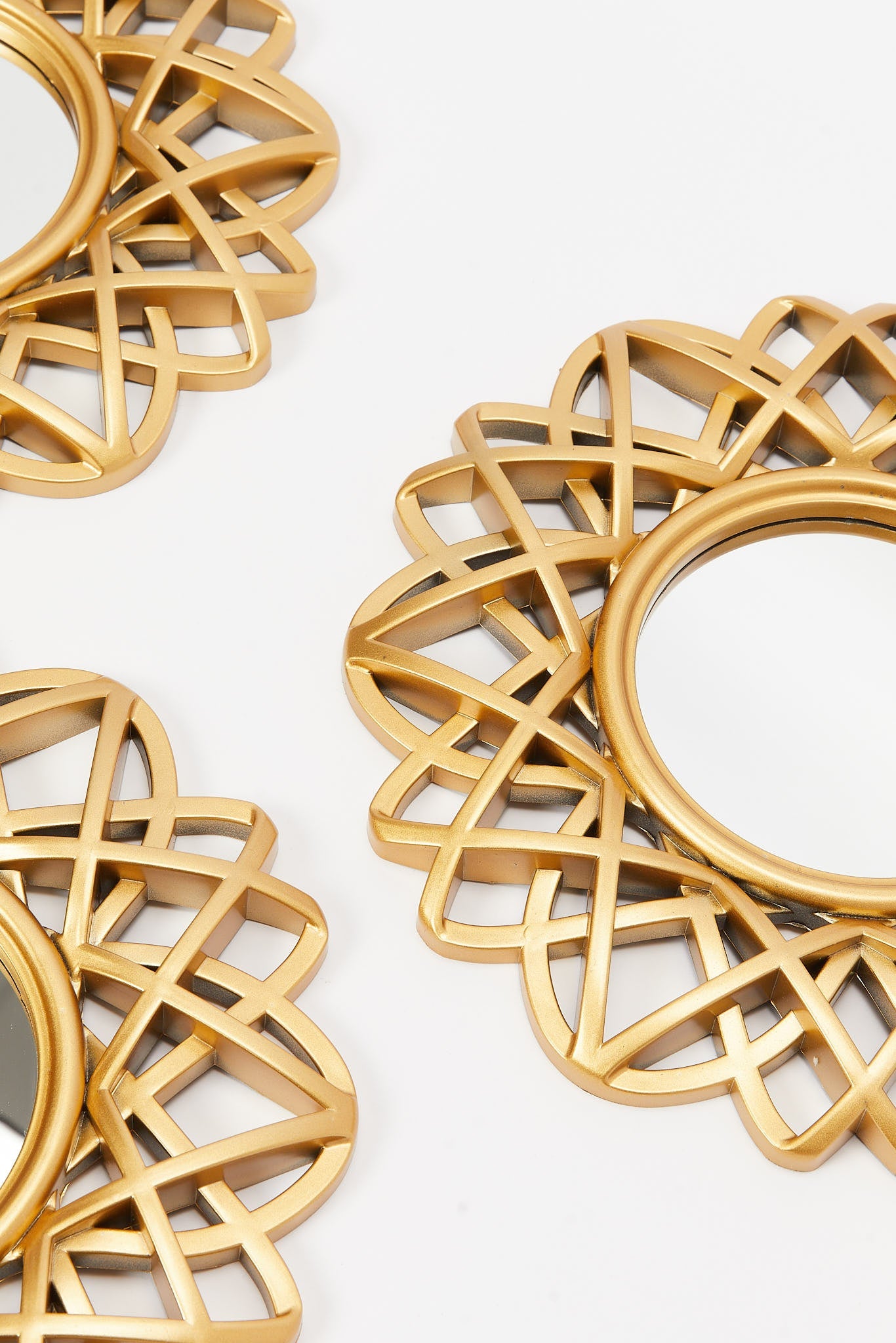 Redtag-Gold-Round-Sunburst-Pattern-Mirrorset(3Piece)-Category:Mirrors,-Colour:Gold,-Deals:New-In,-Dept:Home,-Filter:Home-Decor,-HMW-HOM-Wall-Decor-&-Mirrors,-New-In-HMW-HOM,-Non-Sale,-S23B,-Section:Homewares-Home-Decor-