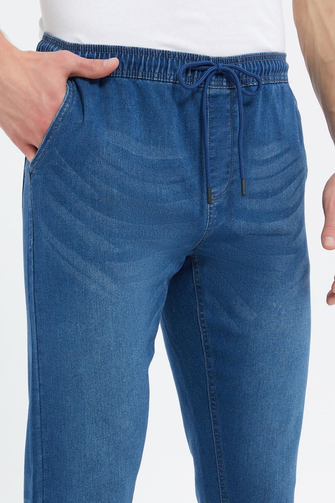Redtag-Men-Mid-Wash-Pull-On-Knit-Denim-Jeans-Category:Jeans,-Colour:Indigo,-Deals:New-In,-Dept:Menswear,-Filter:Men's-Clothing,-Men-Jeans,-New-In-Men-APL,-Non-Sale,-S23B,-Section:Men,-TBL-Men's-