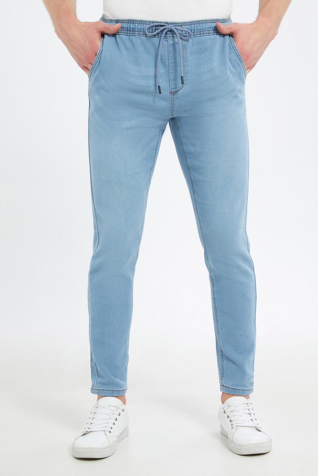 Redtag-Men-Light-Wash-Pull-On-Knit-Denim-Jeans-Category:Jeans,-Colour:Light-Wash,-Deals:New-In,-Dept:Menswear,-Filter:Men's-Clothing,-Men-Jeans,-New-In-Men-APL,-Non-Sale,-S23B,-Section:Men,-TBL-Men's-