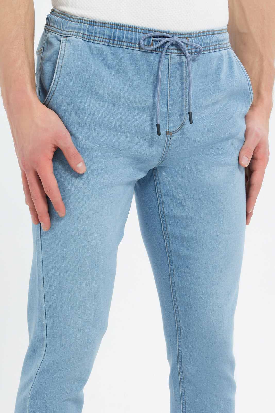 Redtag-Men-Light-Wash-Pull-On-Knit-Denim-Jeans-Category:Jeans,-Colour:Light-Wash,-Deals:New-In,-Dept:Menswear,-Filter:Men's-Clothing,-Men-Jeans,-New-In-Men-APL,-Non-Sale,-S23B,-Section:Men,-TBL-Men's-