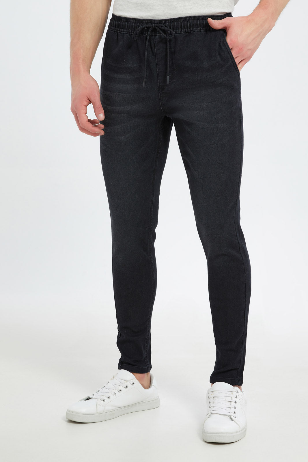 Redtag-Men-Charcoal-Wash-Pull-On-Knit-Denim-Jeans-Category:Jeans,-Colour:Charcoal,-Deals:New-In,-Dept:Menswear,-Filter:Men's-Clothing,-Men-Jeans,-New-In-Men-APL,-Non-Sale,-S23B,-Section:Men,-TBL-Men's-