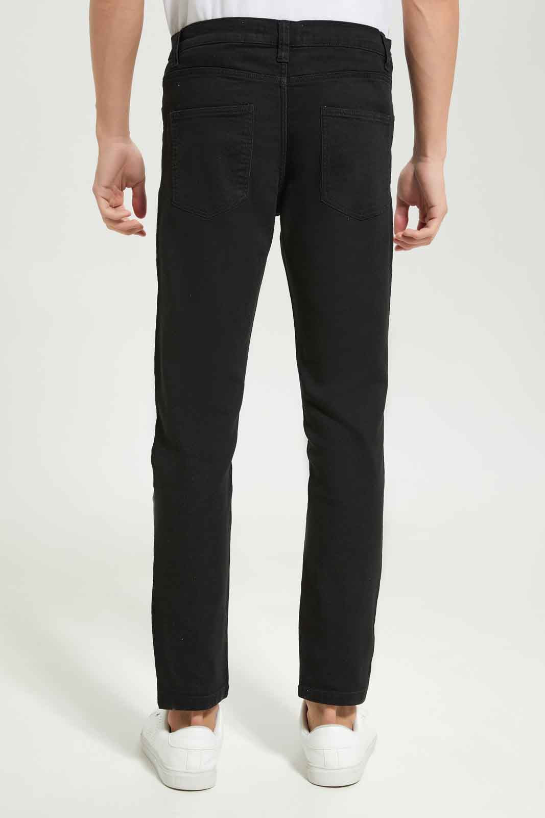 Redtag-Men-Black-Wash-5-Pocket-Knit-Denim-Jeans-Category:Jeans,-Colour:Black,-Deals:New-In,-Dept:Menswear,-Filter:Men's-Clothing,-Men-Jeans,-New-In-Men-APL,-Non-Sale,-S23A,-Section:Men,-TBL-Men's-