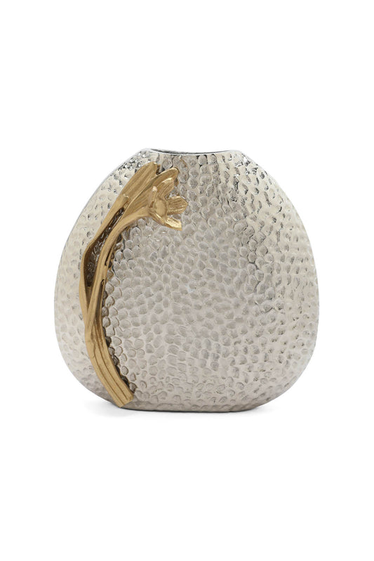 Redtag-Silver-Hammered-Decorative-Flower-Vase-Category:Plants-&-Flowers,-Colour:Silver,-Deals:New-In,-Dept:Home,-Filter:Home-Decor,-HMW-HOM-Decorative-Accessories,-New-In-HMW-HOM,-Non-Sale,-Section:Homewares,-W22B-Home-Decor-