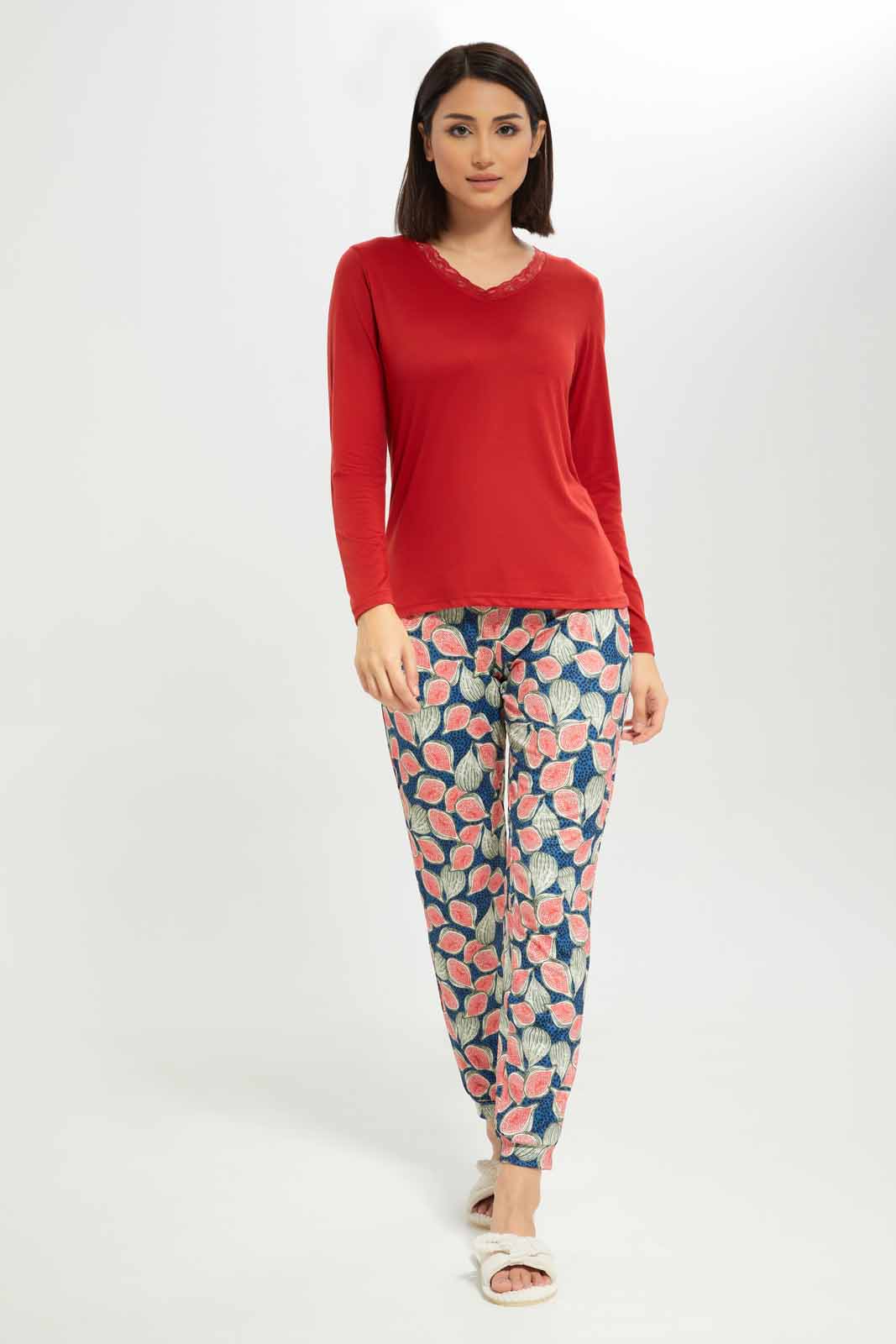 Redtag-Women-Assorted-Aop-Long-Sleeves-Pajama-Set-Bottom-Aop-Category:Pyjama-Sets,-Colour:Assorted,-Deals:New-In,-Dept:Ladieswear,-Filter:Women's-Clothing,-New-In-Women-APL,-Non-Sale,-S23A,-Section:Women,-TBL,-Women-Pyjama-Sets--